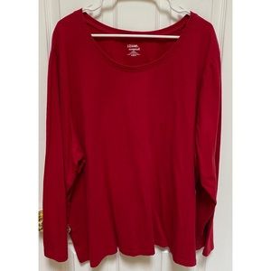 Liz & Me Essentials Red Long Sleeve Top Size 3X